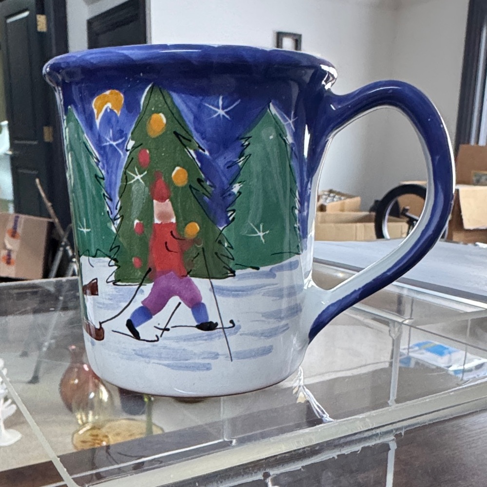 Rare 90s Starbucks Made in Hungary Festive Winter Scene/Ski Mug